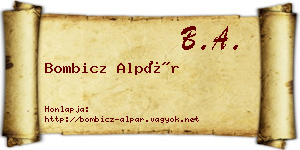 Bombicz Alpár névjegykártya